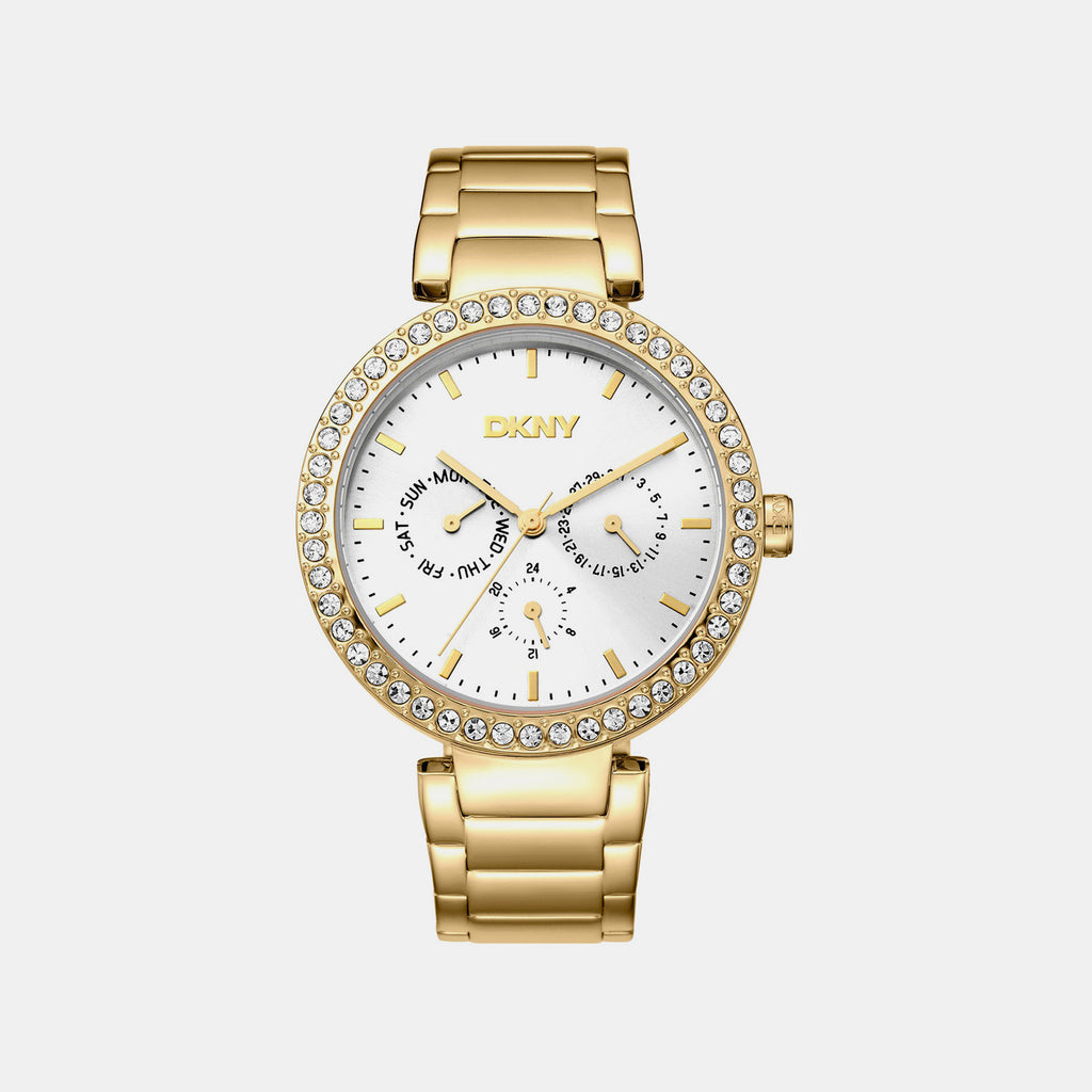 Downtown Glitz Women Quartz Silver Dial Multi-Function Stainless Steel Watch DK1L044M0055