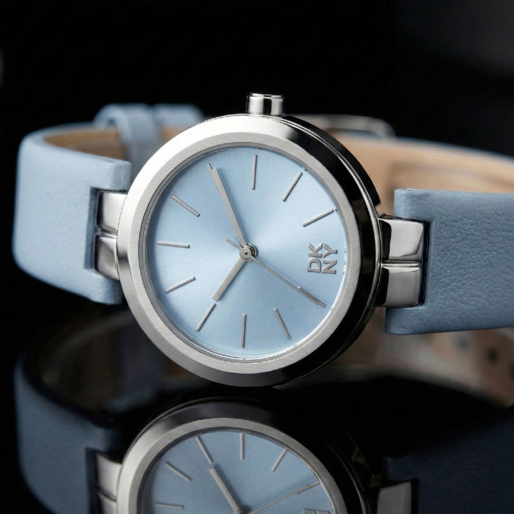 Downtown Midi Women Quartz Blue Dial Analog Leather Watch DK1L045L0015