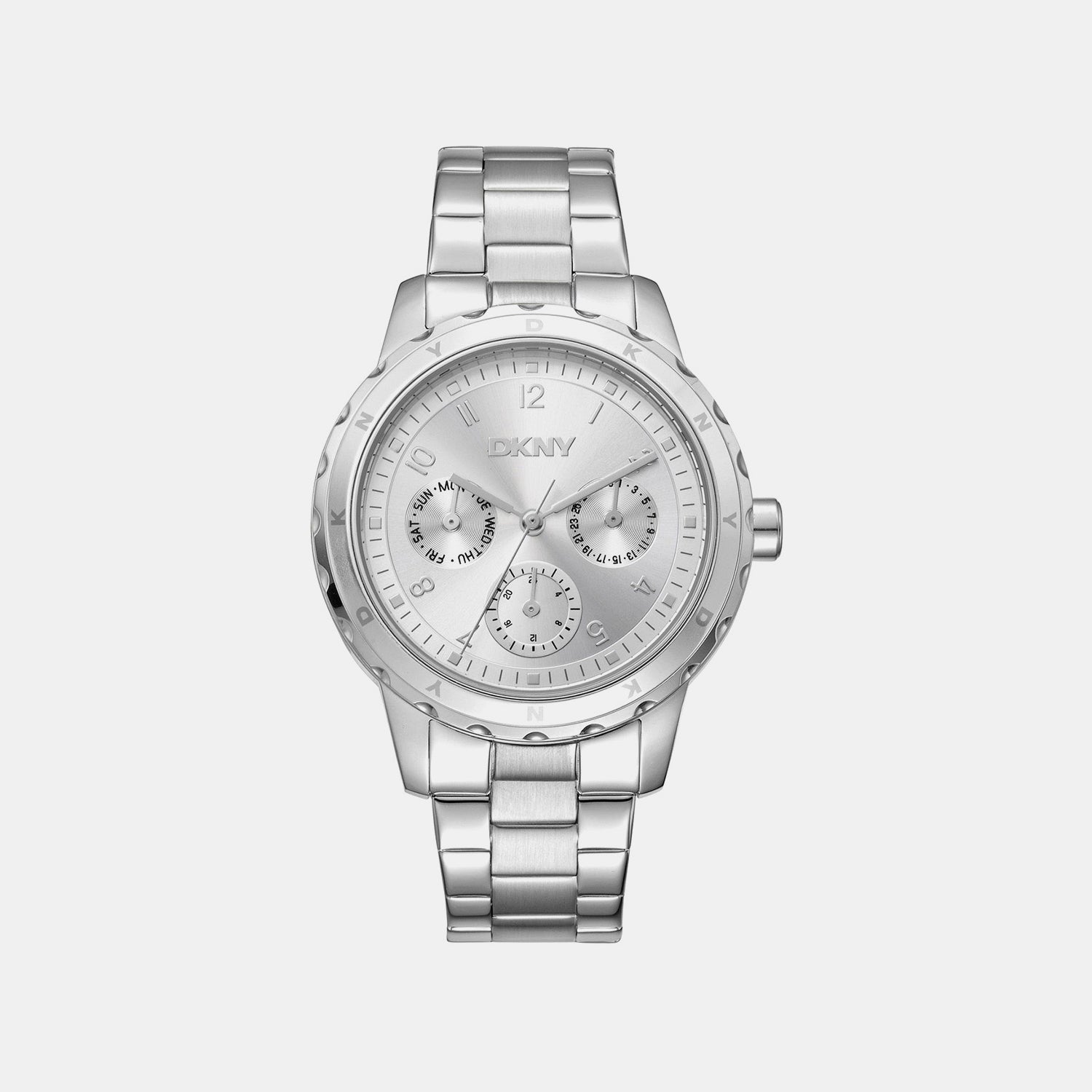 Park Ave Multi Women Quartz Silver Dial Multi-Function Stainless Steel Watch DK1L054M0035