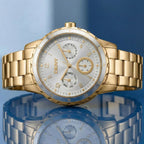 Park Ave Multi Women Quartz Silver Dial Multi-Function Stainless Steel Watch DK1L054M0045