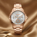 Park Ave Multi Women Quartz Silver Dial Multi-Function Stainless Steel Watch DK1L054M0065