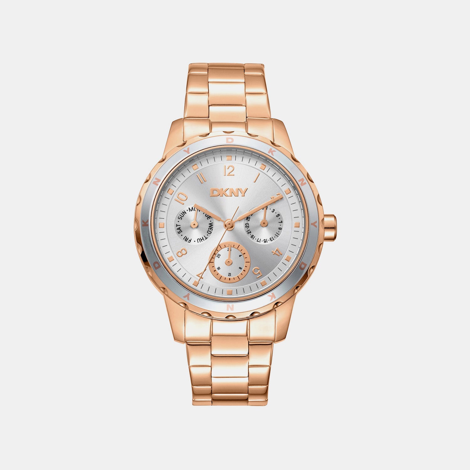 Park Ave Multi Women Quartz Silver Dial Multi-Function Stainless Steel Watch DK1L054M0065