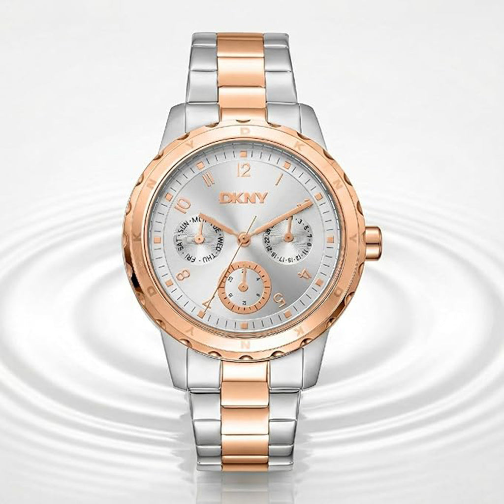 Park Ave Multi Women Quartz Silver Dial Multi-Function Stainless Steel Watch DK1L054M0085