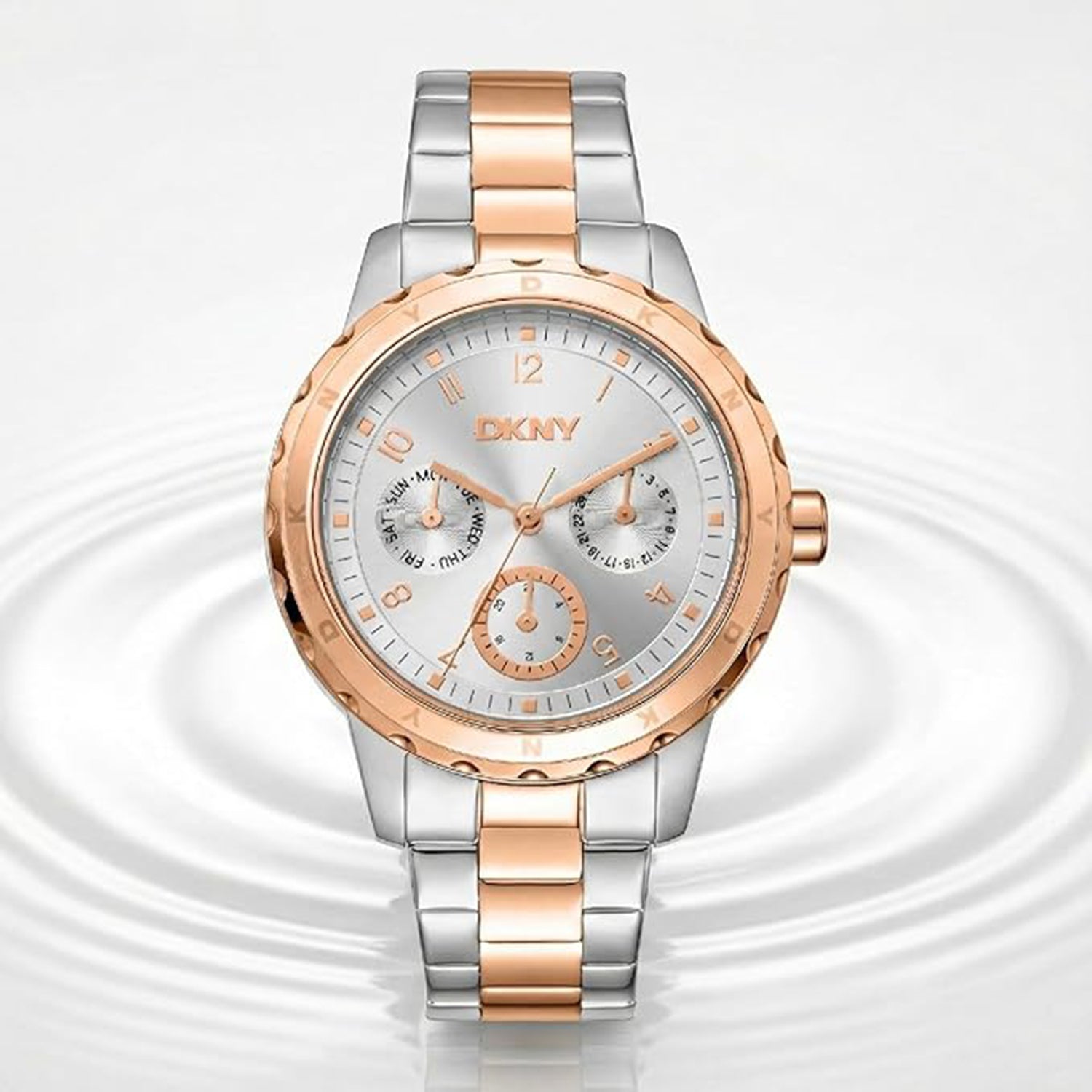 Park Ave Multi Women Quartz Silver Dial Multi-Function Stainless Steel Watch DK1L054M0085
