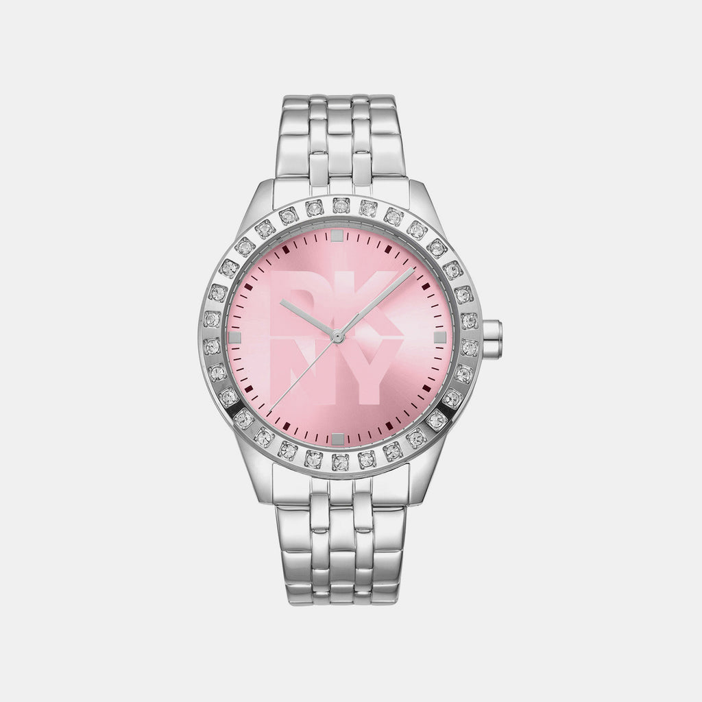 Parsons Glitz Women Quartz Pink Dial Analog Stainless Steel Watch DK1L059M0045