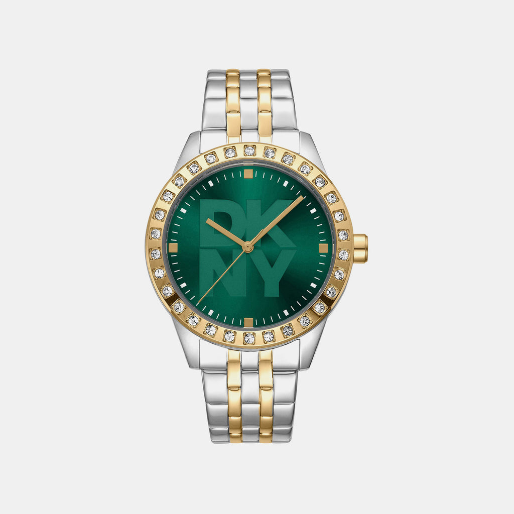 Parsons Glitz Women Quartz Green Dial Analog Stainless Steel Watch DK1L059M0075
