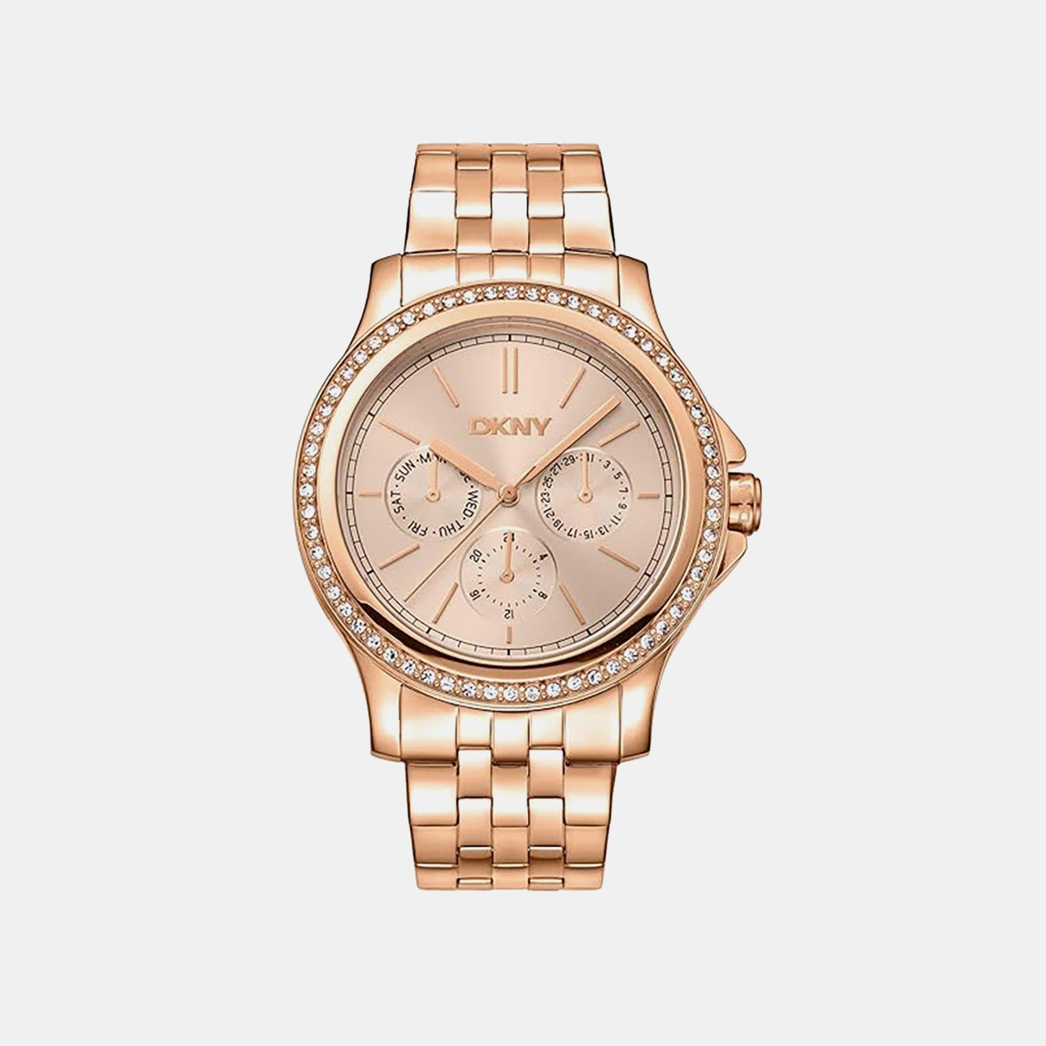 Nolita Multi Glitz Women Quartz Rose Gold Dial Multi-Function Stainless Steel Watch DK1L064M0075