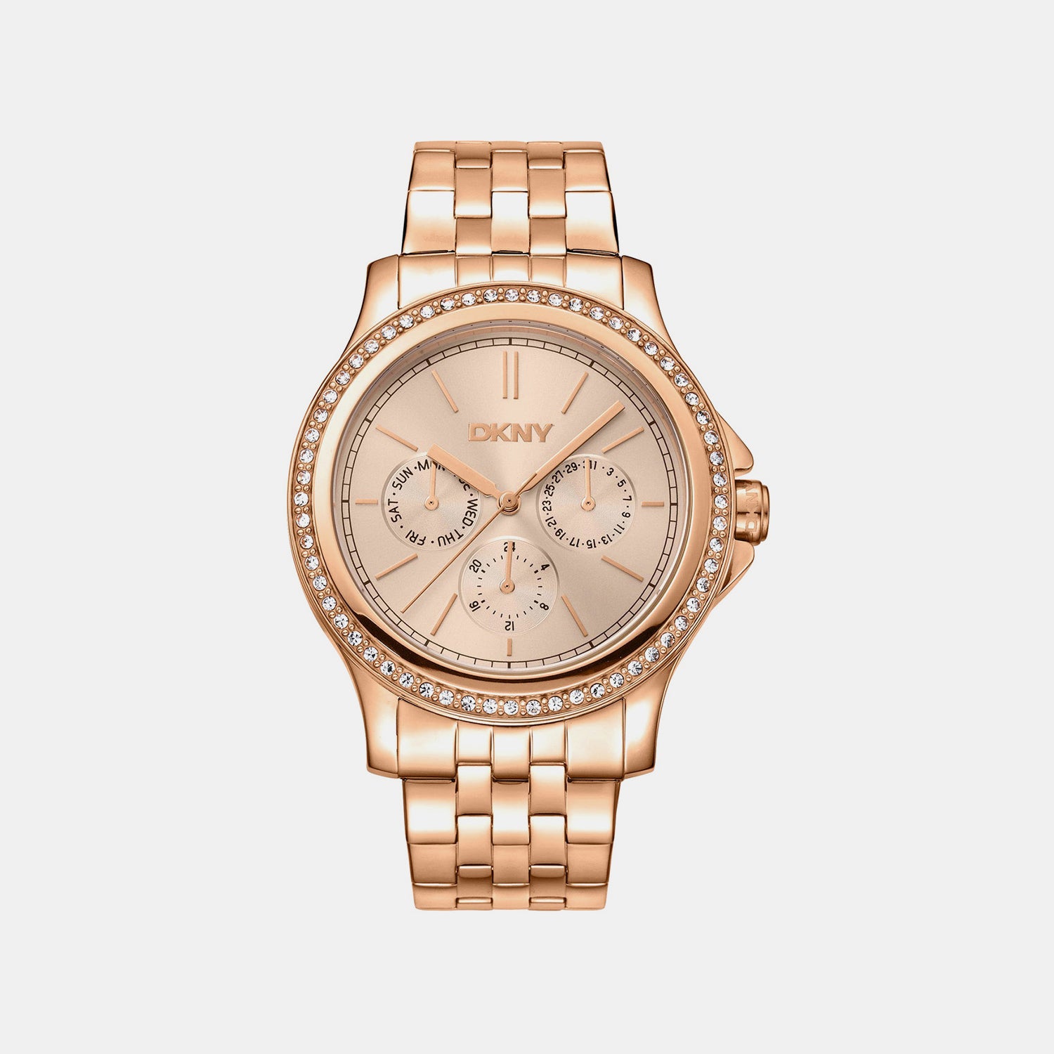 Nolita Multi Glitz Women Quartz Rose Gold Dial Multi-Function Stainless Steel Watch DK1L064M0075