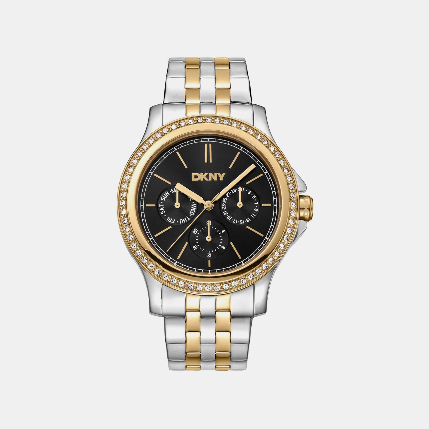 Nolita Multi Glitz Women Quartz Black Dial Multi-Function Stainless Steel Watch DK1L064M0085