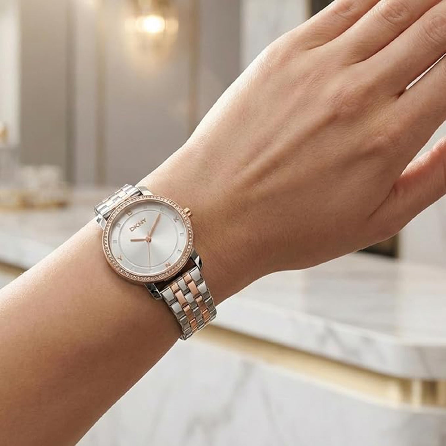 Astoria Glitz Women Quartz Silver Dial Analog Stainless Steel Watch DK1L065M0085
