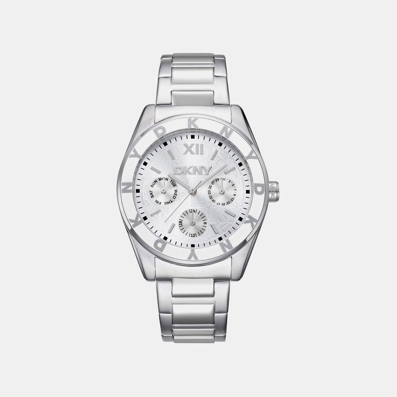 Chambers Multi Sport Women Quartz Silver Dial Multi-Function Stainless Steel Watch DK1L073M0015