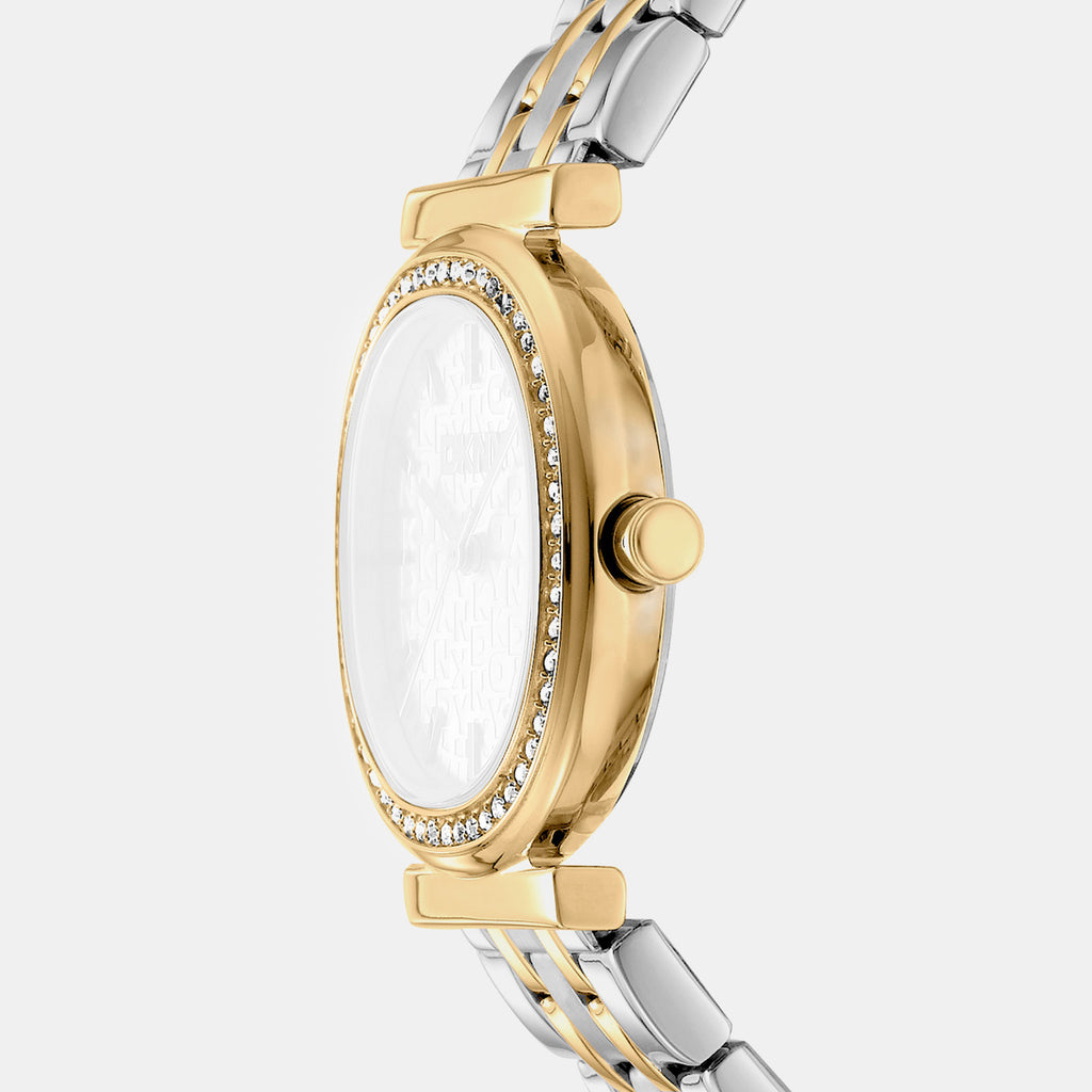 Evening Women Quartz Silver Dial Analog Stainless Steel Watch DK1L083M0085