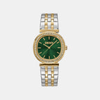 Evening Women Quartz Green Dial Analog Stainless Steel Watch DK1L083M0095