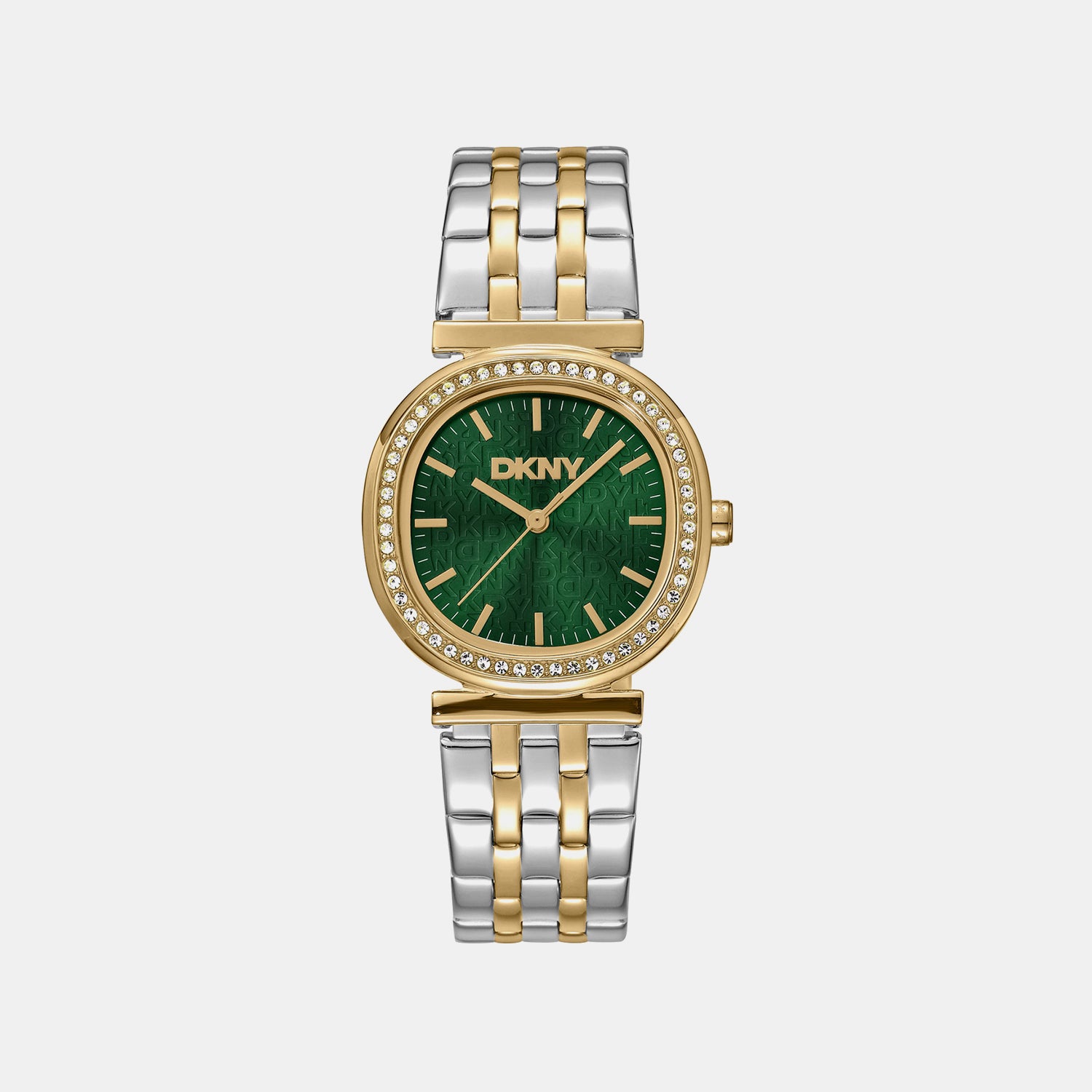 Evening Women Quartz Green Dial Analog Stainless Steel Watch DK1L083M0095