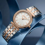 Evening Women Quartz Silver Dial Analog Stainless Steel Watch DK1L083M0105