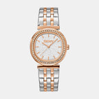 Evening Women Quartz Silver Dial Analog Stainless Steel Watch DK1L083M0105