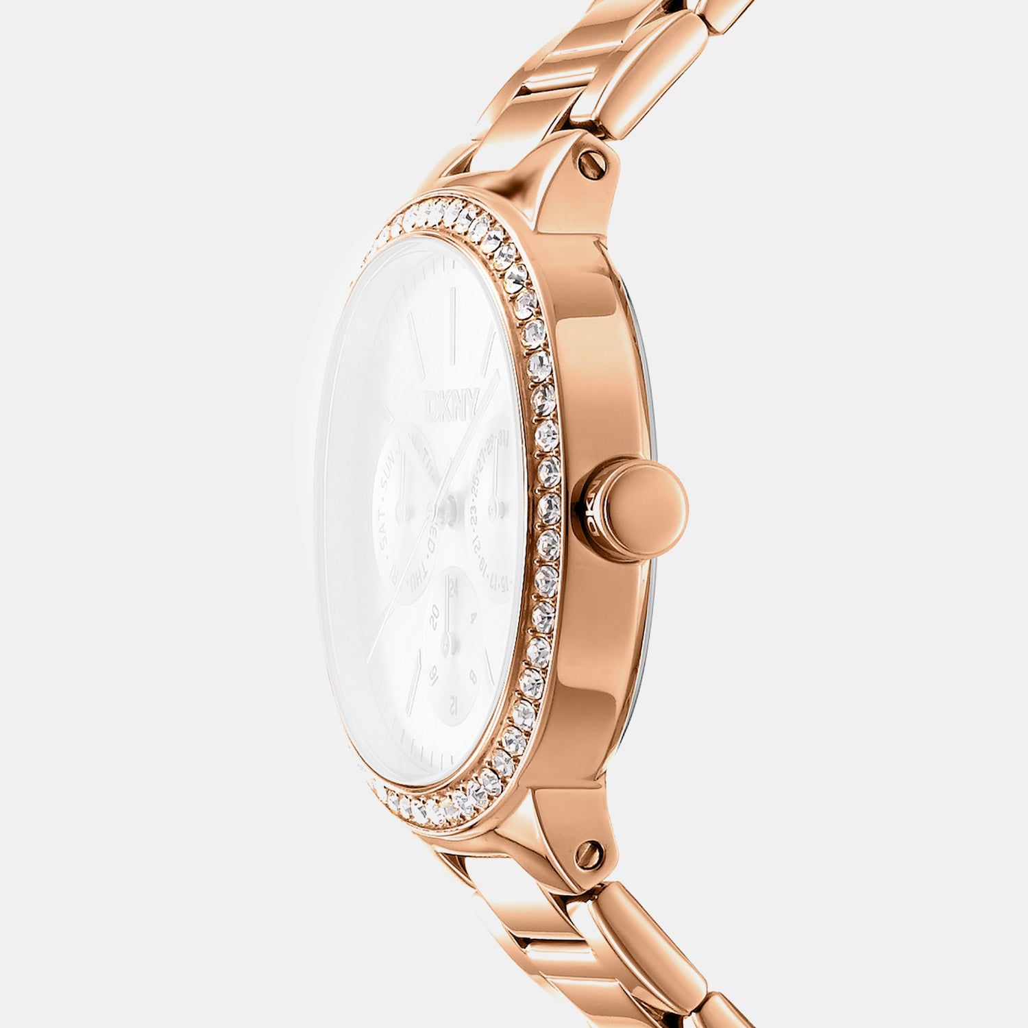 Evening Women Quartz Rose Gold Dial Multi-Function Stainless Steel Watch DK1L084M0075