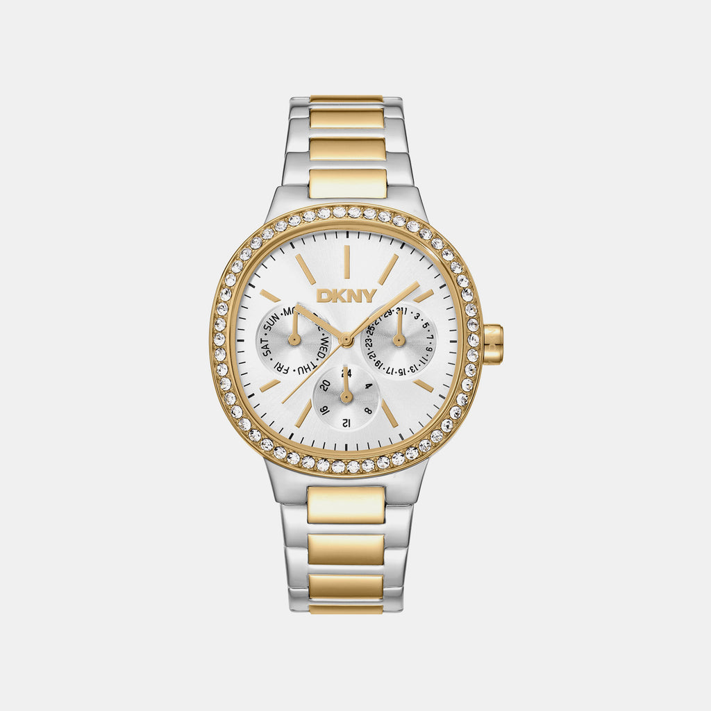 Evening Women Quartz Silver Dial Multi-Function Stainless Steel Watch DK1L084M0085