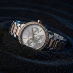 Evening Women Quartz Silver Dial Multi-Function Stainless Steel Watch DK1L084M0095