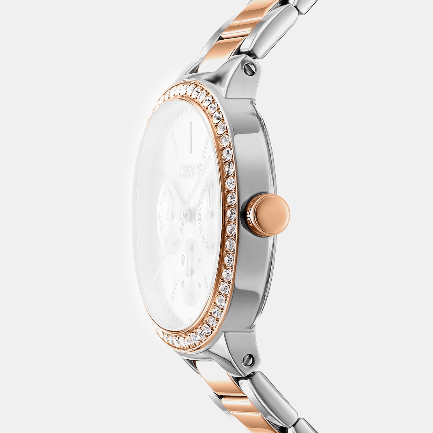 Evening Women Quartz Silver Dial Multi-Function Stainless Steel Watch DK1L084M0095