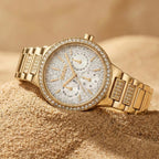 Evening Women Quartz Silver Dial Multi-Function Stainless Steel Watch DK1L084M0225
