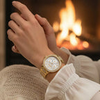 Evening Women Quartz Silver Dial Multi-Function Stainless Steel Watch DK1L084M0225