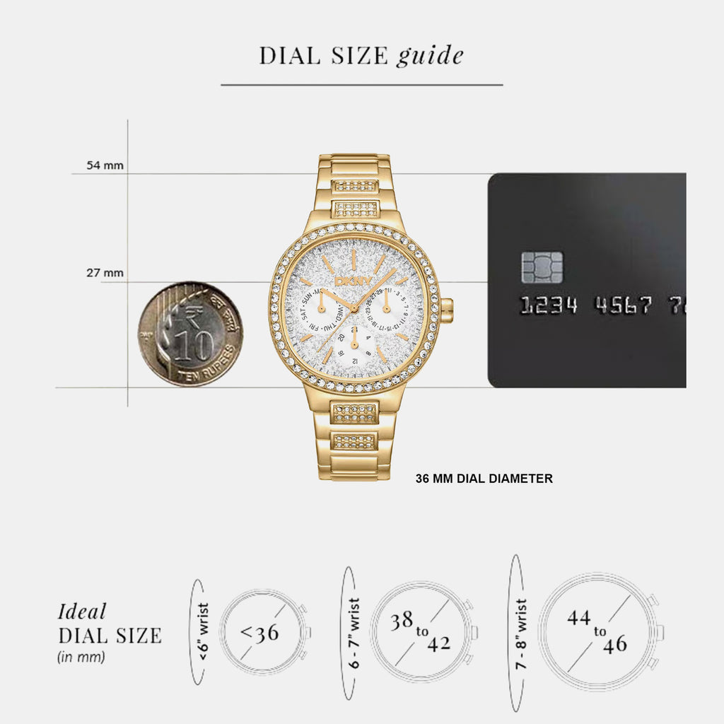 Evening Women Quartz Silver Dial Multi-Function Stainless Steel Watch DK1L084M0225