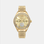 Women Quartz Gold Dial Multifunction Stainless Steel Watch DK1L098M0065