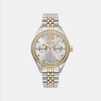 Women Quartz Silver Dial Multifunction Stainless Steel Watch DK1L098M0095