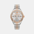 Women Quartz Silver Dial Multifunction Stainless Steel Watch DK1L098M0105