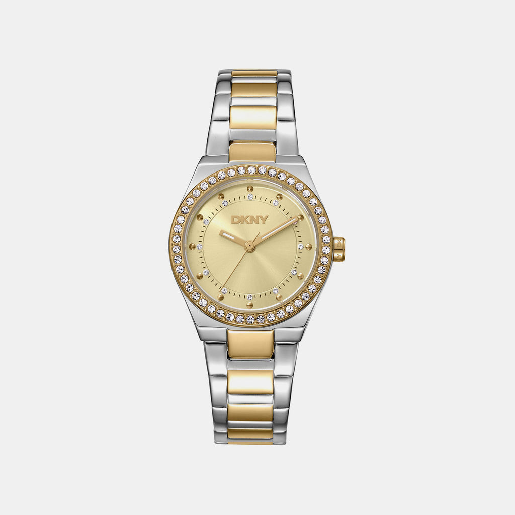Evening Women Quartz Champagne Dial Analog Stainless Steel Watch DK1L100M0085