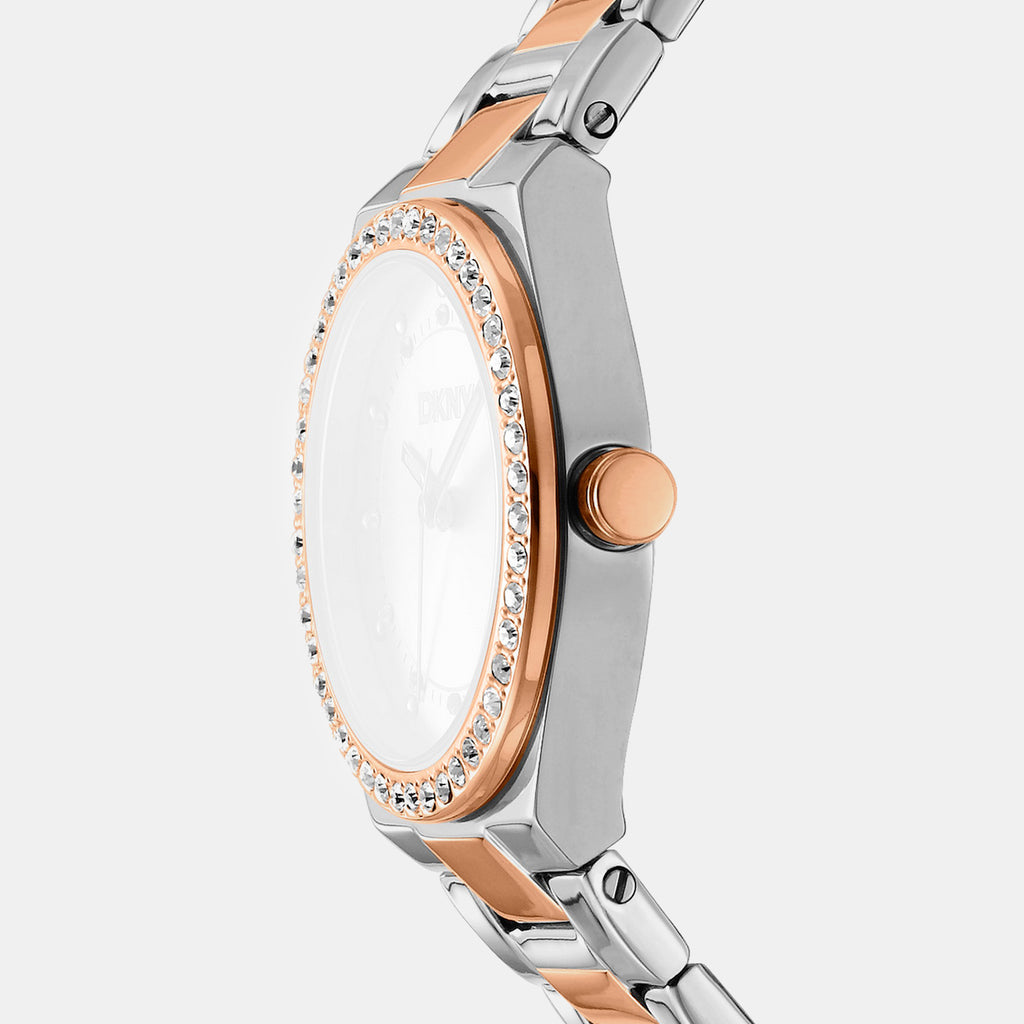 Evening Women Quartz Rose Gold Dial Analog Stainless Steel Watch DK1L100M0105