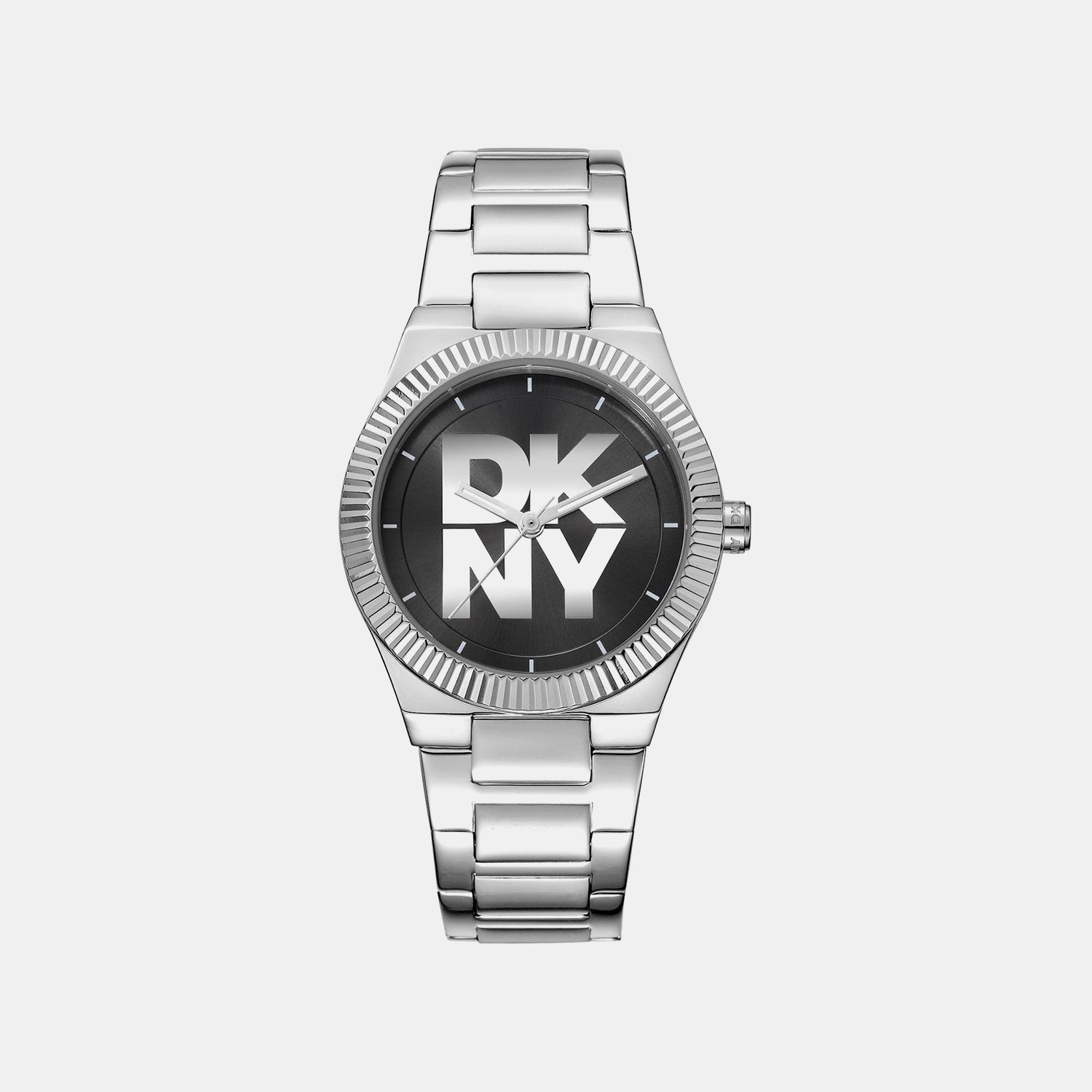 Logo Women Quartz Black Dial Analog Stainless Steel Watch DK1L102M0025