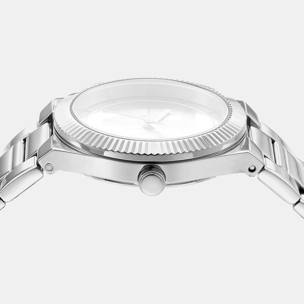 Logo Women Quartz Black Dial Analog Stainless Steel Watch DK1L102M0025