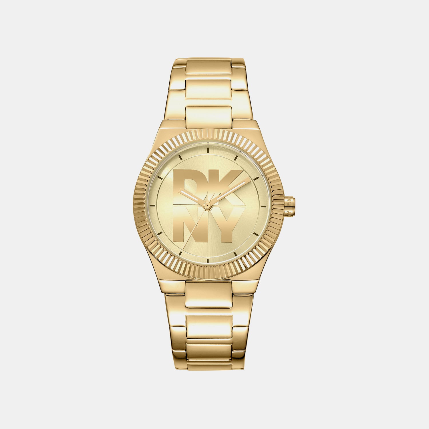 Logo Women Quartz Champagne Dial Analog Stainless Steel Watch DK1L102M0035