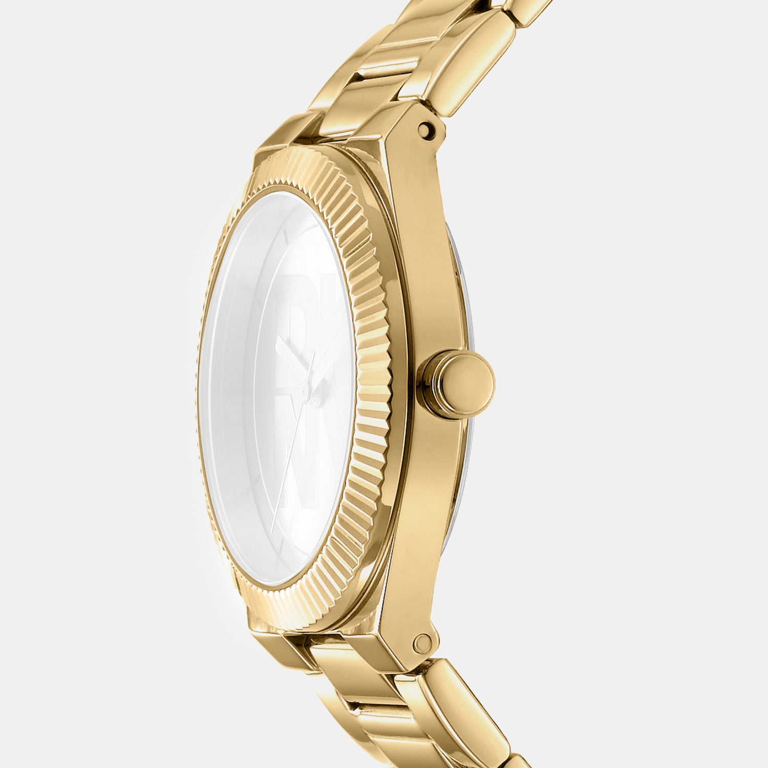 Logo Women Quartz Champagne Dial Analog Stainless Steel Watch DK1L102M0035