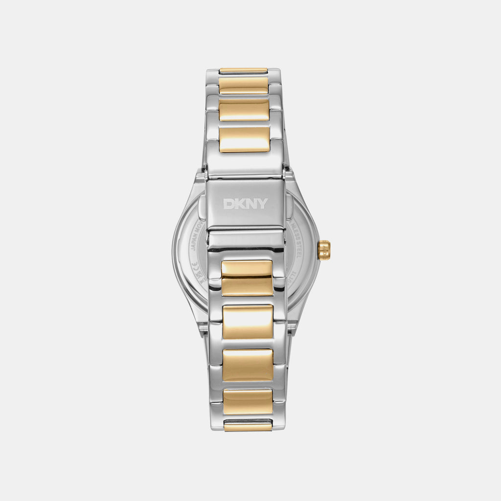 Logo Women Quartz Silver Dial Analog Stainless Steel Watch DK1L102M0245