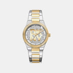 Logo Women Quartz Silver Dial Analog Stainless Steel Watch DK1L102M0245