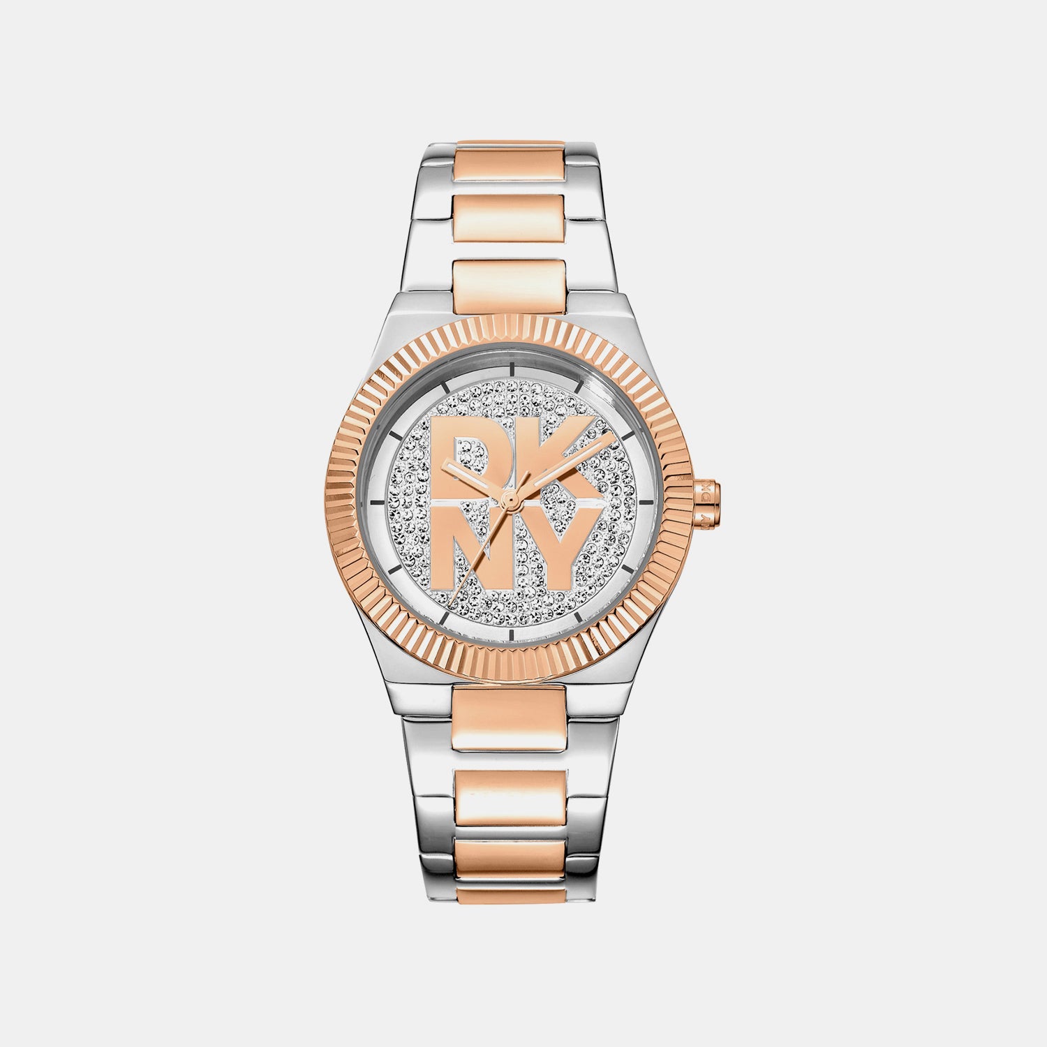 Logo Women Quartz Silver Dial Analog Stainless Steel Watch DK1L102M0255