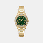 Evening Women Quartz Green Dial Analog Stainless Steel Watch DK1L105M0065