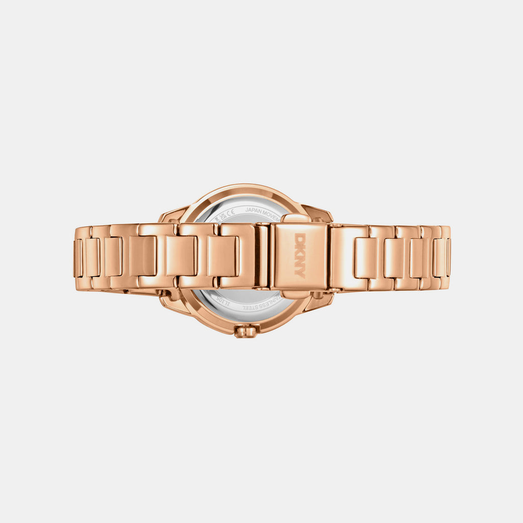 Evening Women Quartz Rose Gold Dial Analog Stainless Steel Watch DK1L105M0075