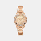 Evening Women Quartz Rose Gold Dial Analog Stainless Steel Watch DK1L105M0075