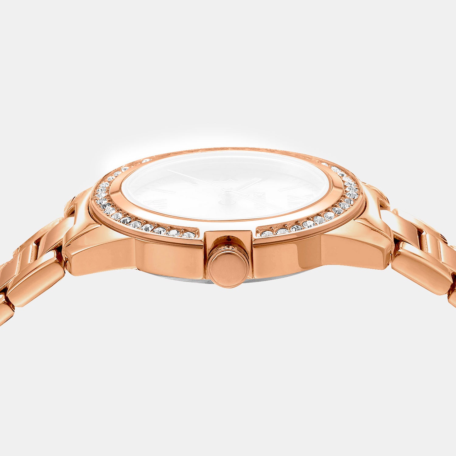 Evening Women Quartz Rose Gold Dial Analog Stainless Steel Watch DK1L105M0075