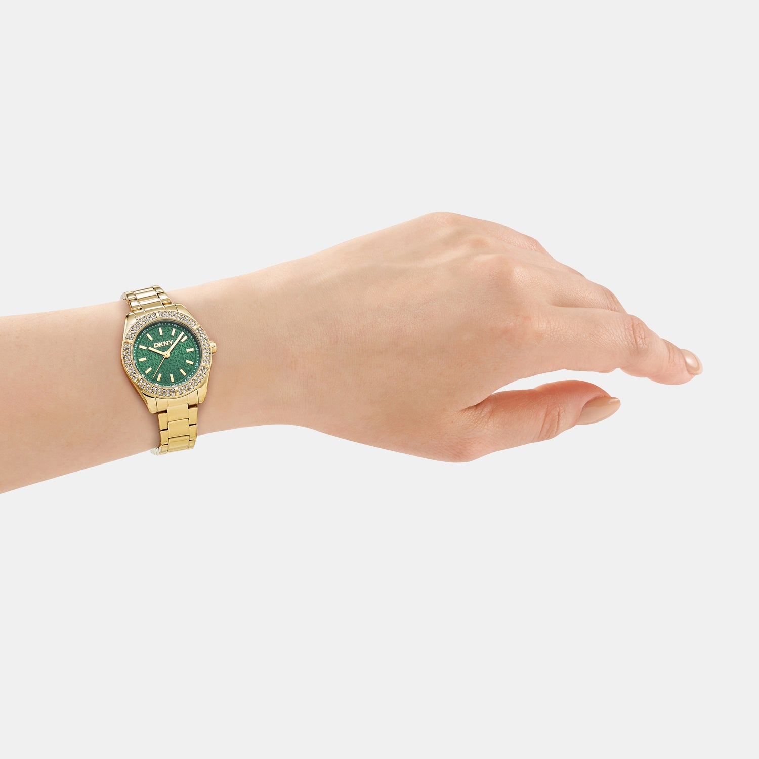 Women Quartz Green Dial Analog Stainless Steel Watch DK1L107M0065