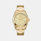 Women Quartz Gold Dial Multifunction Stainless Steel Watch DK1L109M0045