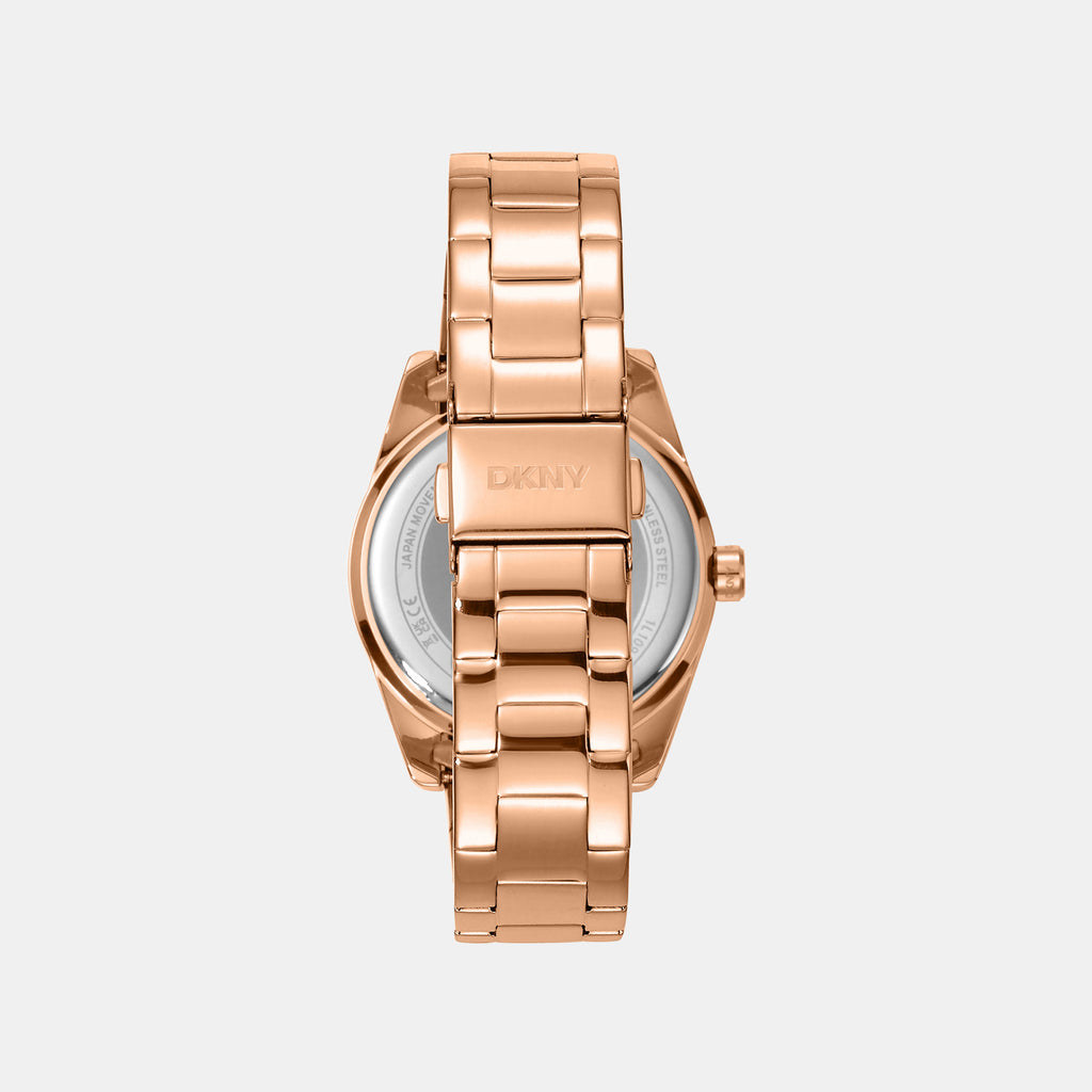 Women Quartz Rose Gold Dial Multi-Function Stainless Steel Watch DK1L109M0055