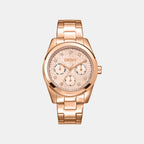 Women Quartz Rose Gold Dial Multi-Function Stainless Steel Watch DK1L109M0055
