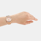 Women Quartz Rose Gold Dial Multi-Function Stainless Steel Watch DK1L109M0055