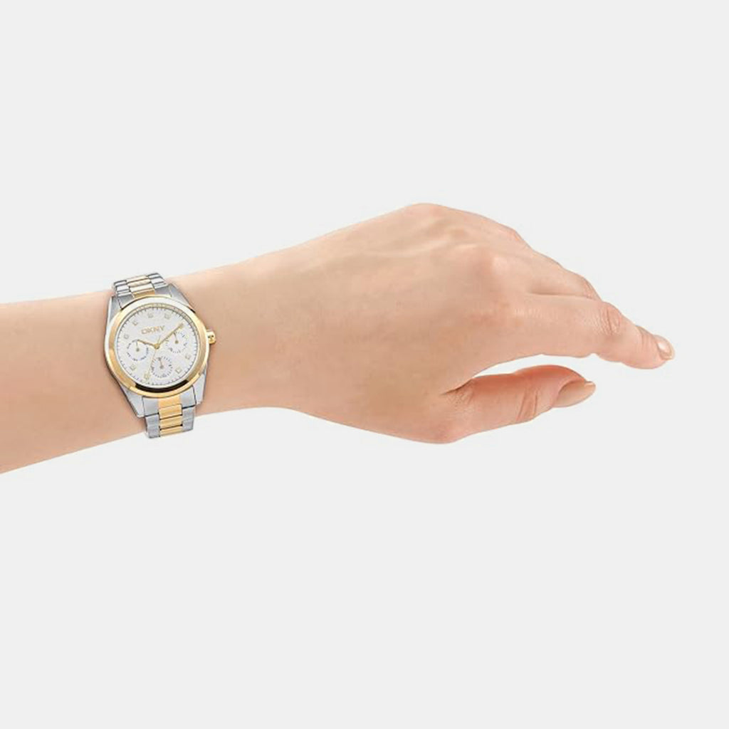 Women Quartz Silver Dial Multifunction Stainless Steel Watch DK1L109M0065