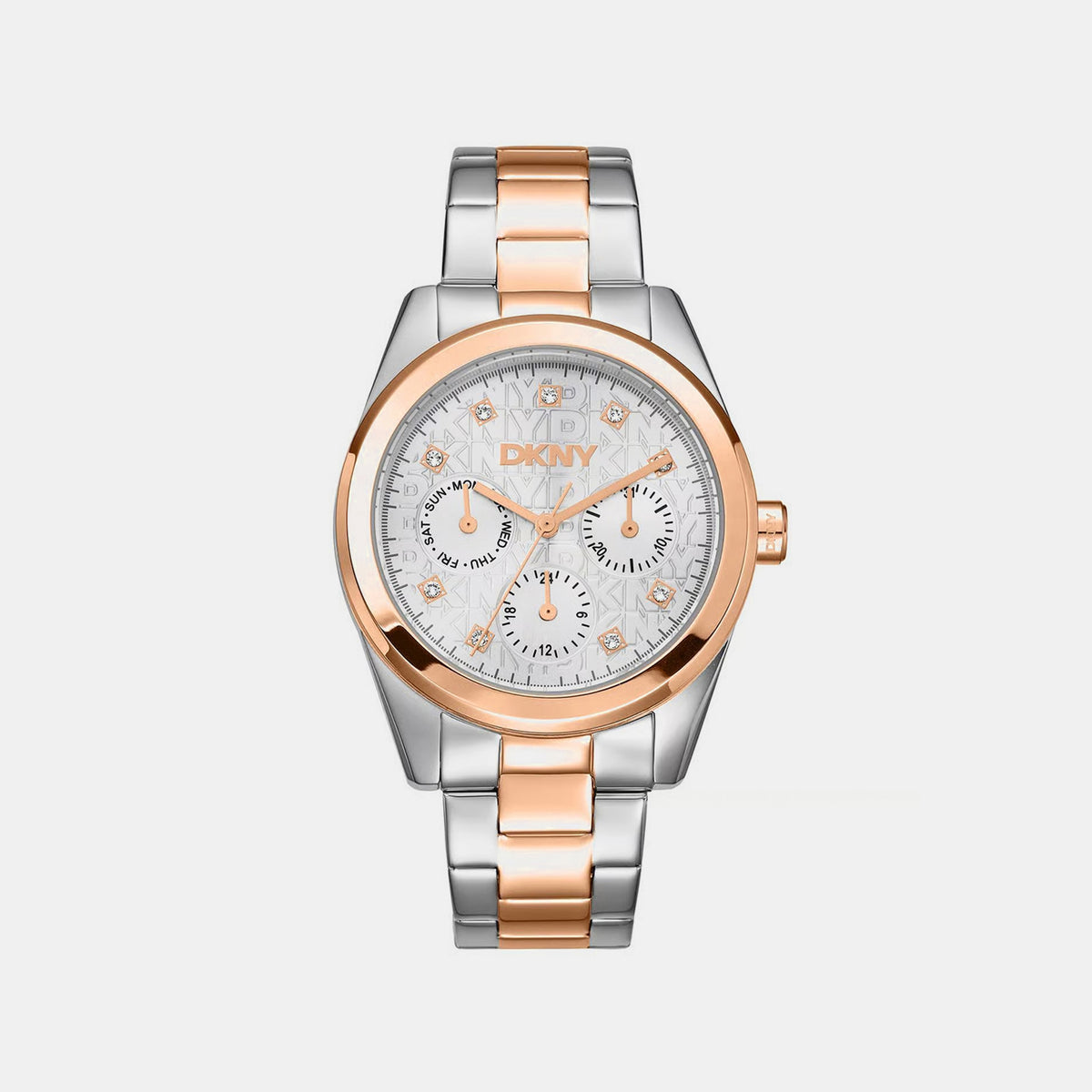 Women Quartz Silver Dial Multi-Function Stainless Steel Watch DK1L109M0085